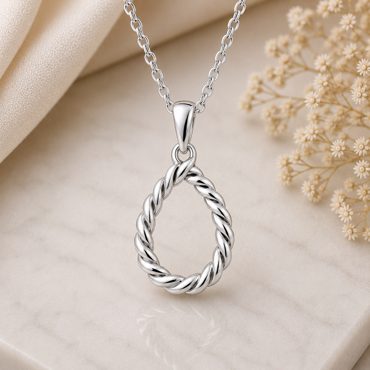 Twisted Rope Silver Pendant